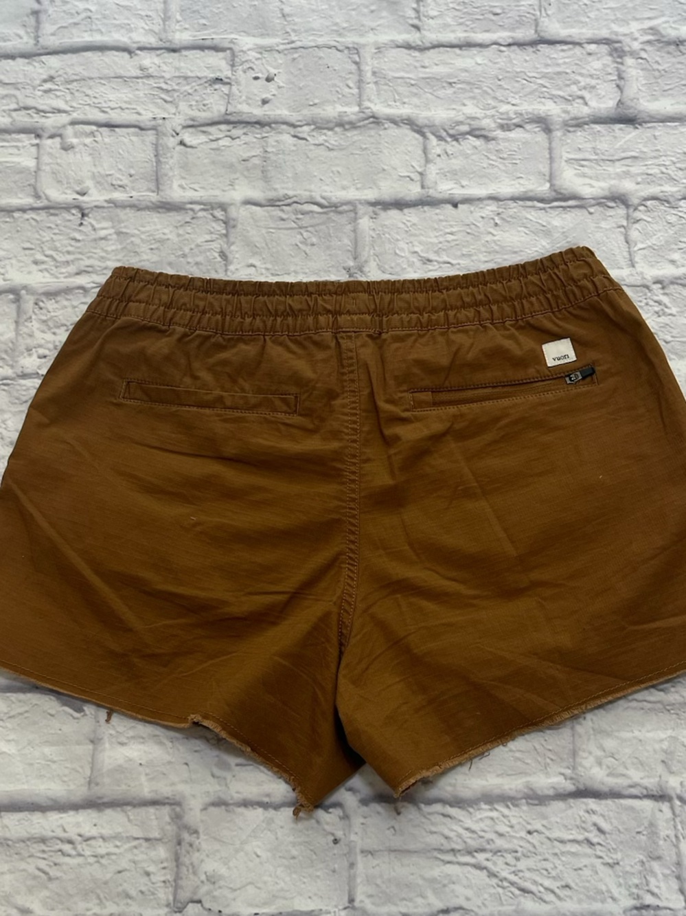 Vuori ripstop summer Shorts in Brown tan umber color Athliesure S - Picture 6 of 8